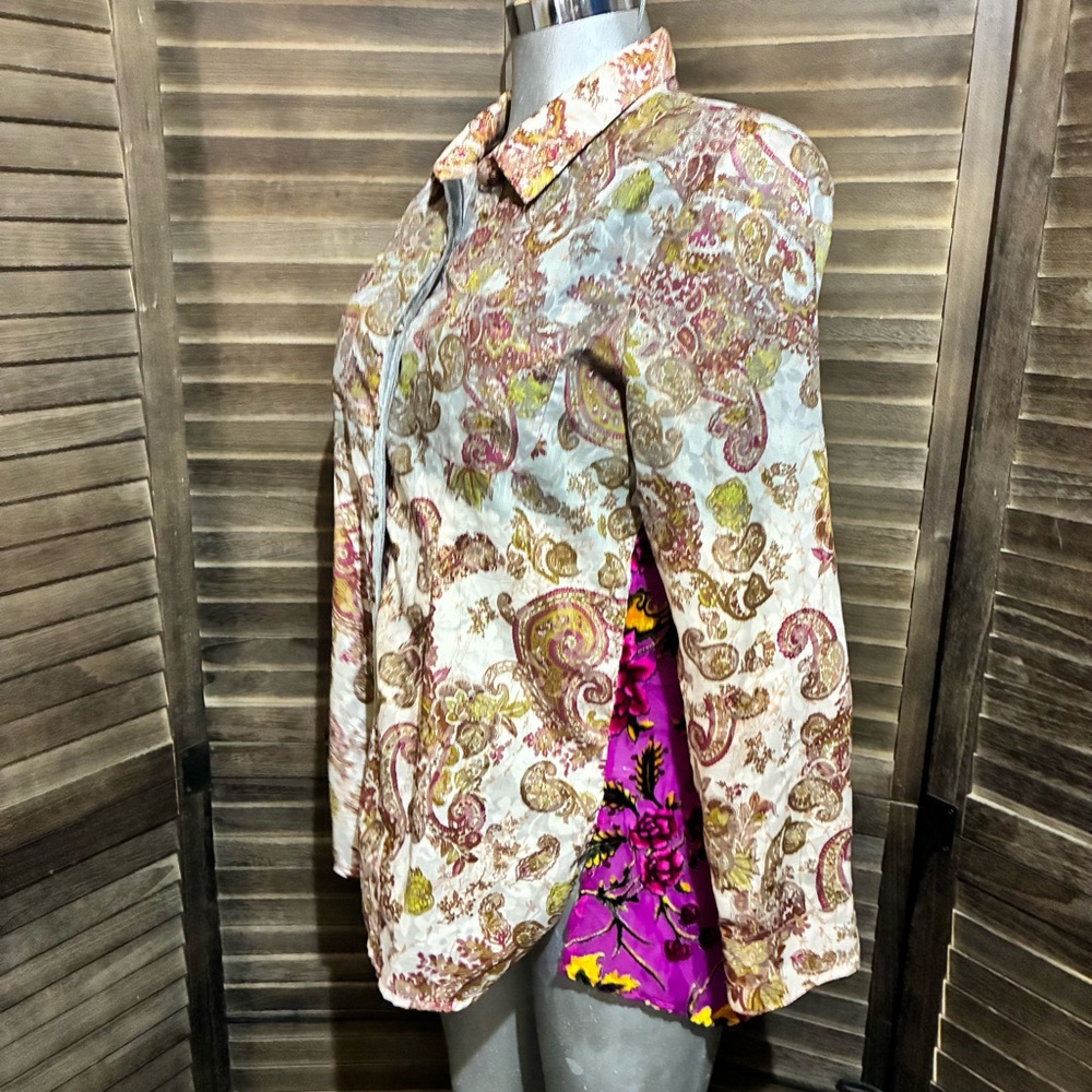 Altar’d State Burnout Velvet Shirt Sz Medium Floral/Paisley Fairy Goth Boho-Chic - Picture 7 of 11